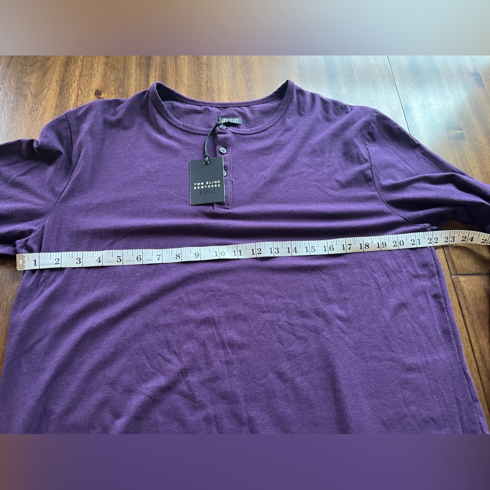 NWT Men’s soft purple long sleeve shirt tee Two Blind Brothers size XL comfy - Picture 10 of 13